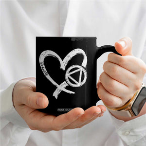 Sobriety Heart Sober Anniversary Alcoholic Abstinence Coffee Mug TS11 Print Your Wear