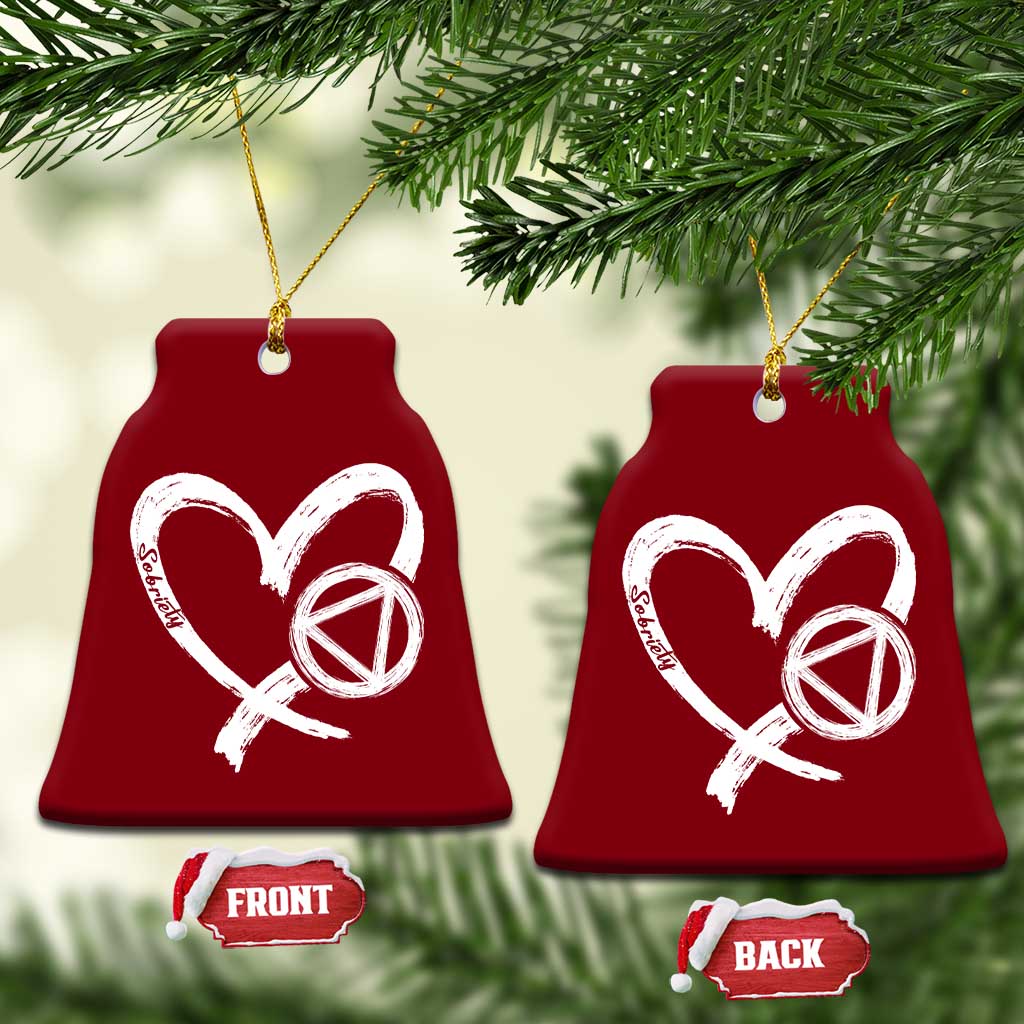 Sobriety Heart Sober Anniversary Alcoholic Abstinence Ceramic Ornament TS11 Print Your Wear