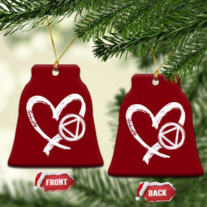Sobriety Heart Sober Anniversary Alcoholic Abstinence Ceramic Ornament TS11 Print Your Wear