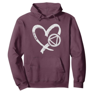 Sobriety Heart Sober Anniversary Alcoholic Abstinence Hoodie TS11 Maroon Print Your Wear