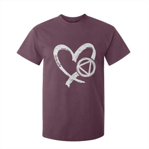 Sobriety Heart Sober Anniversary Alcoholic Abstinence T Shirt For Kid TS11 Maroon Print Your Wear