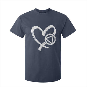 Sobriety Heart Sober Anniversary Alcoholic Abstinence T Shirt For Kid TS11 Navy Print Your Wear