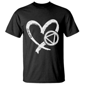 Sobriety Heart Sober Anniversary Alcoholic Abstinence T Shirt TS11 Black Print Your Wear