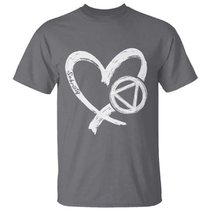Sobriety Heart Sober Anniversary Alcoholic Abstinence T Shirt TS11 Charcoal Print Your Wear