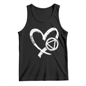 Sobriety Heart Sober Anniversary Alcoholic Abstinence Tank Top TS11 Black Print Your Wear
