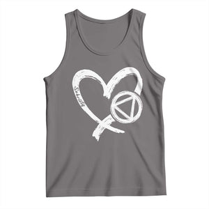 Sobriety Heart Sober Anniversary Alcoholic Abstinence Tank Top TS11 Deep Heather Print Your Wear