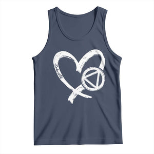 Sobriety Heart Sober Anniversary Alcoholic Abstinence Tank Top TS11 Navy Print Your Wear