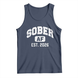 Sober AF 2026 AA Recovery Achiever Sobriety Anniversary Tank Top TS11 Navy Print Your Wear