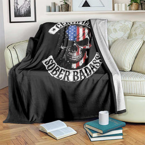 Certified Sober Badass Throw Blanket Sobriety Alcohol Fighters Vintage Skull TS11 Print Your Wear
