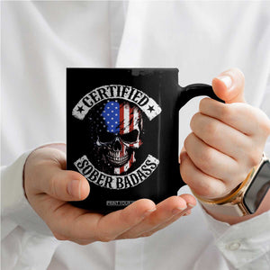 Certified Sober Badass Coffee Mug Sobriety Alcohol Fighters Vintage Skull TS11 Print Your Wear
