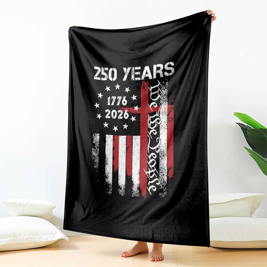 250 Years America Anniversary Christian USA Flag Throw Blanket TS11 Print Your Wear