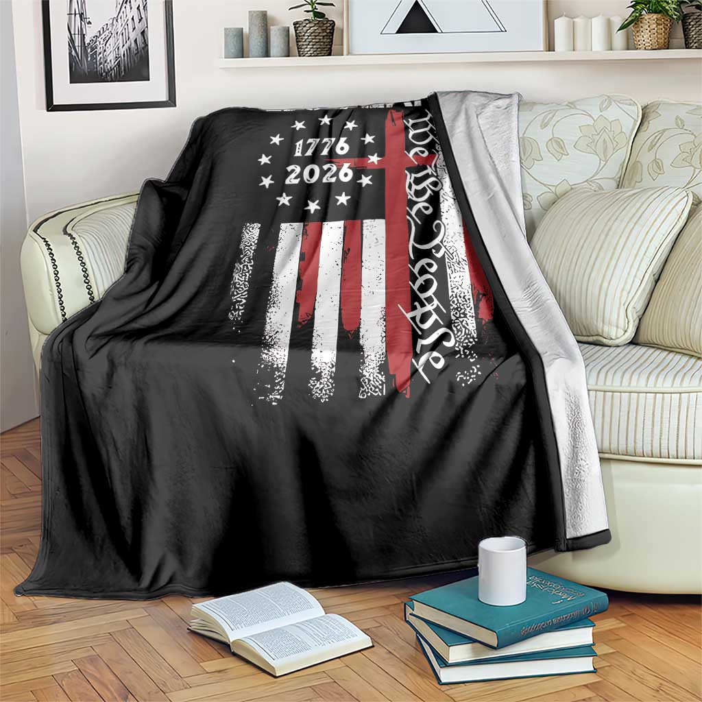 250 Years America Anniversary Christian USA Flag Throw Blanket TS11 Print Your Wear