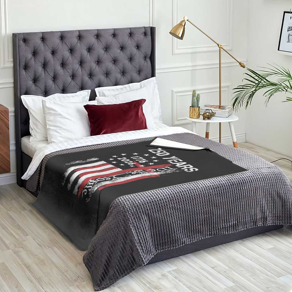 250 Years America Anniversary Christian USA Flag Throw Blanket TS11 Print Your Wear