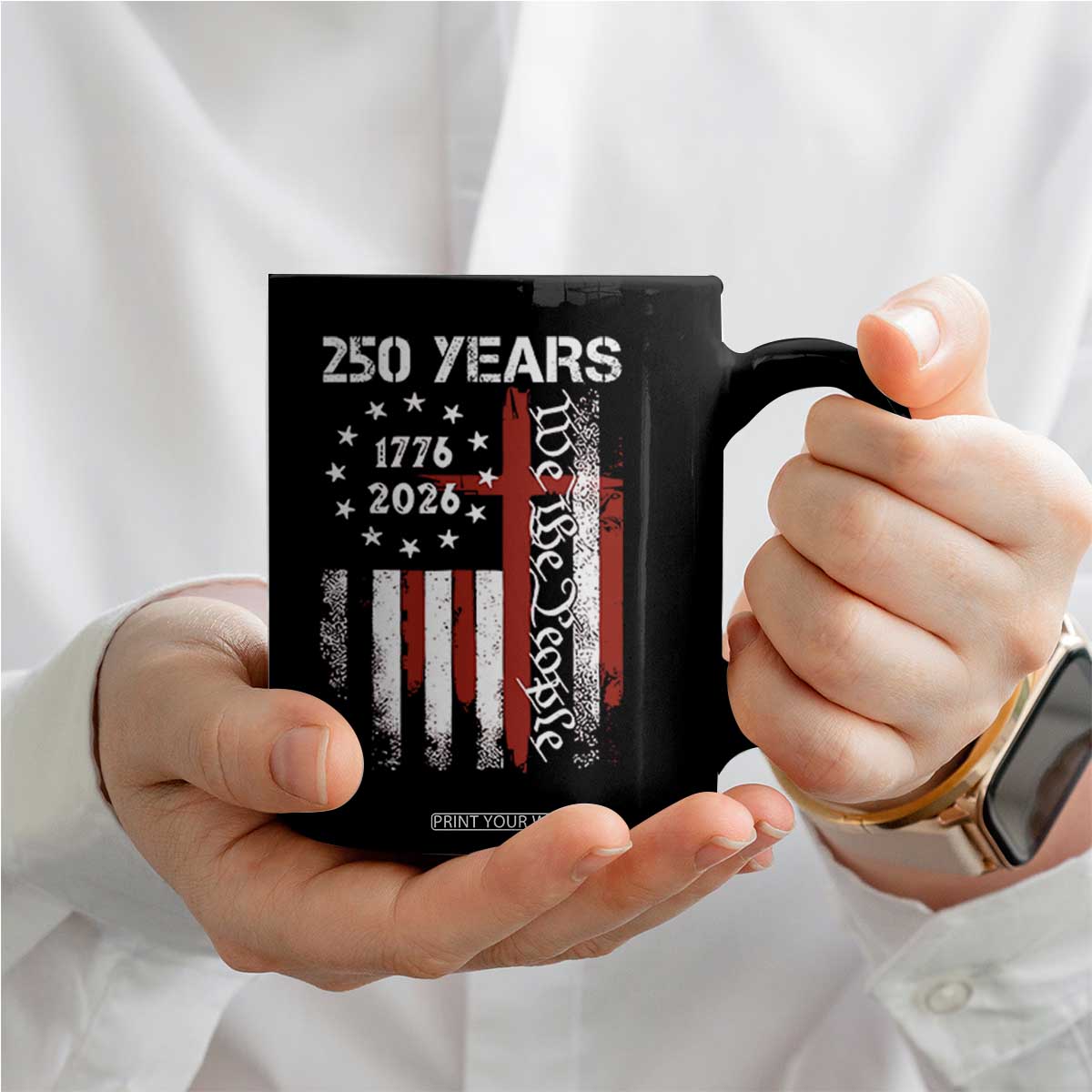 250 Years America Anniversary Christian USA Flag Coffee Mug TS11 Print Your Wear