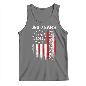 250 Years America Anniversary Christian USA Flag Tank Top TS11 Black Heather Print Your Wear