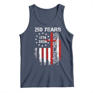250 Years America Anniversary Christian USA Flag Tank Top TS11 Navy Print Your Wear
