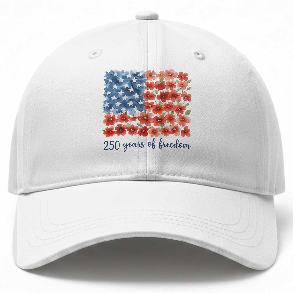 US 250 Years Of Freedom Baseball Cap Retro Flower American Flag TS11 Print Your Wear