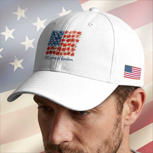 US 250 Years Of Freedom Baseball Cap Retro Flower American Flag TS11 Print Your Wear