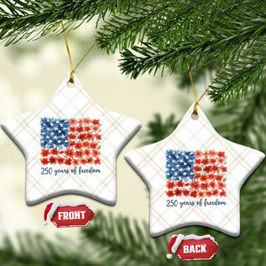 US 250 Years Of Freedom Ceramic Ornament Retro Flower American Flag TS11 Print Your Wear