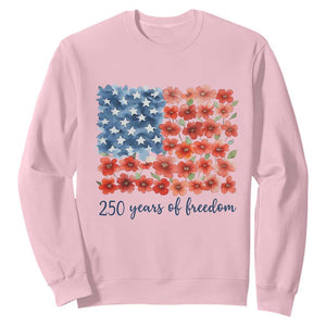 US 250 Years Of Freedom Sweatshirt Retro Flower American Flag TS11 Light Pink Print Your Wear