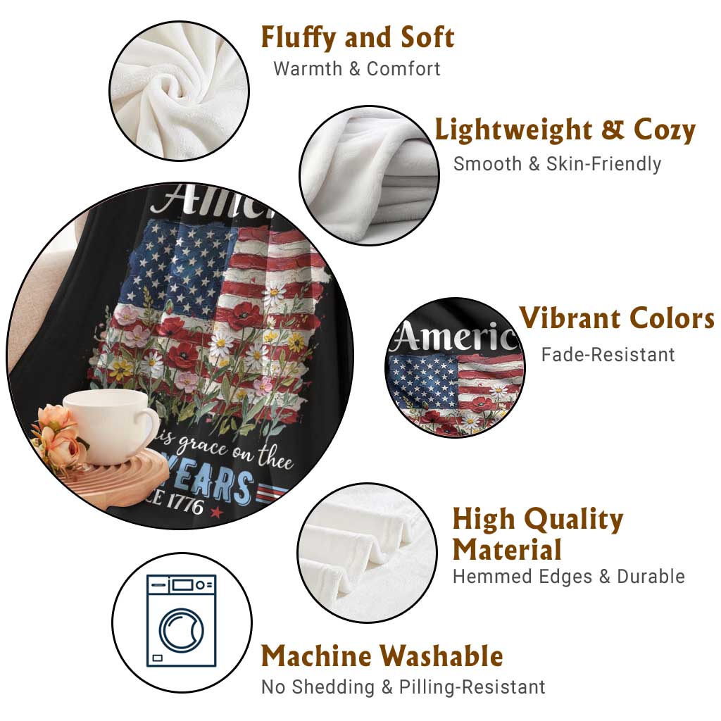 America God Shed His Grace On Thee 250 Years Since 1776 Throw Blanket TS11 Print Your Wear