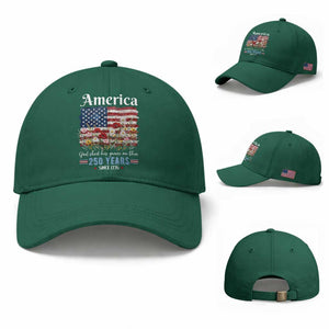 America God Shed His Grace On Thee 250 Years Since 1776 Baseball Cap TS11 Baseball Cap Universal Fit Irish Green Print Your Wear