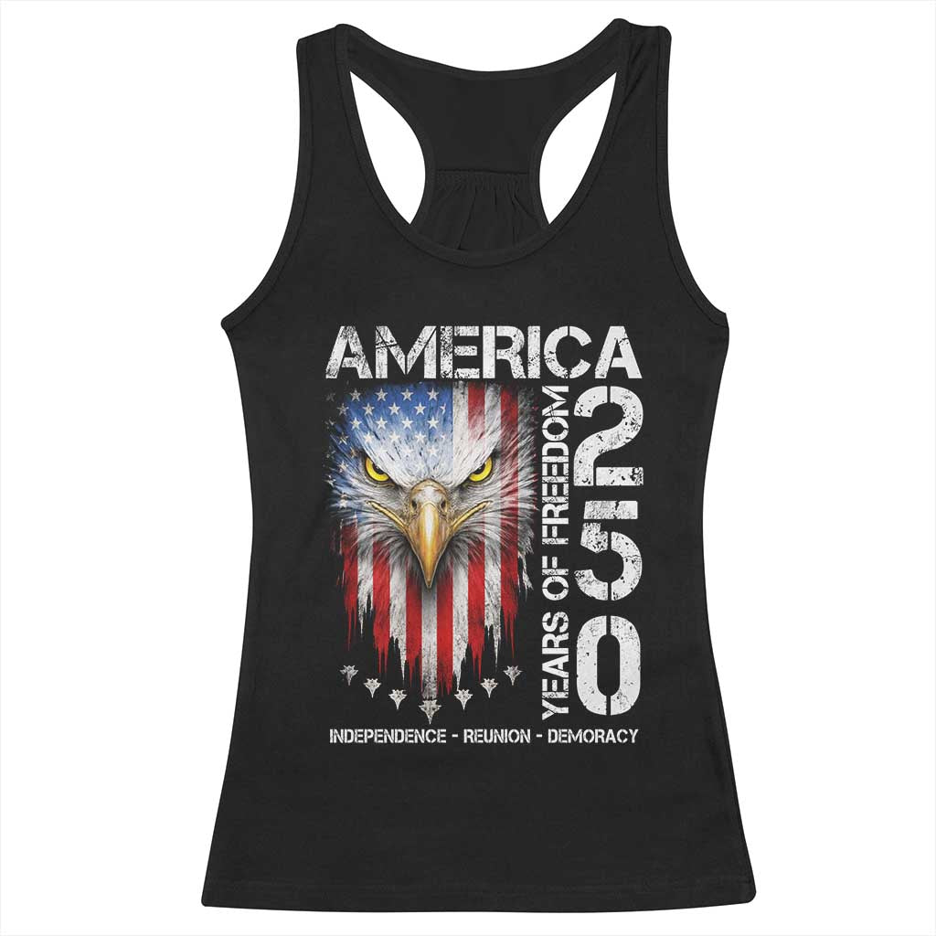 America 250 Years Of Freedom Racerback Tank Top USA Anniversary Bald Eagle Patriotic Jets TS11 Black Print Your Wear