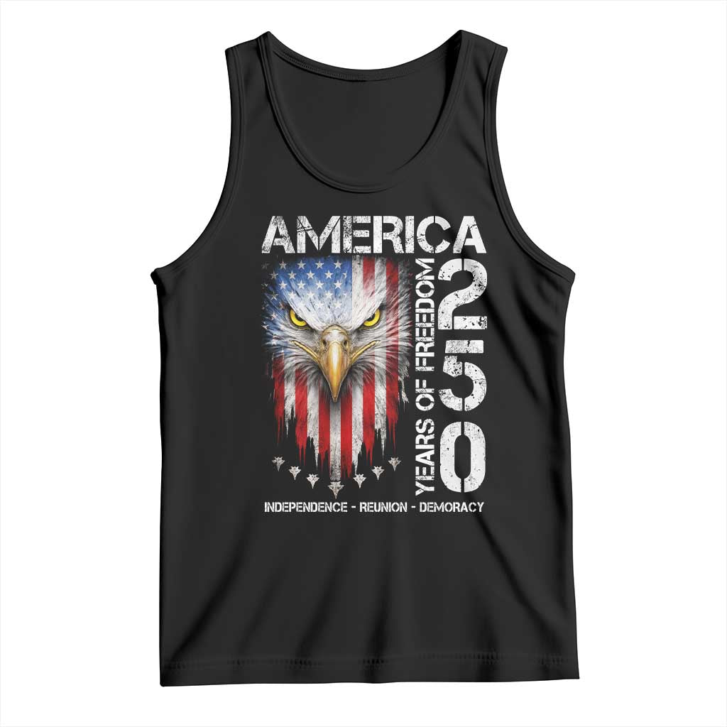 America 250 Years Of Freedom Tank Top USA Anniversary Bald Eagle Patriotic Jets TS11 Black Print Your Wear