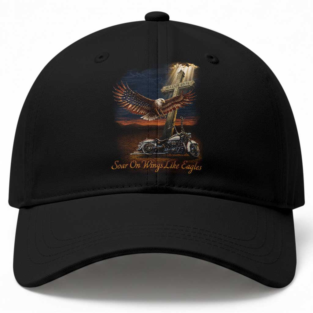 Soar On Wings Like Eagles Christian Baseball Cap Isaiah 40:31 Bible Verse Faith Motorcycle TS11 Print Your Wear