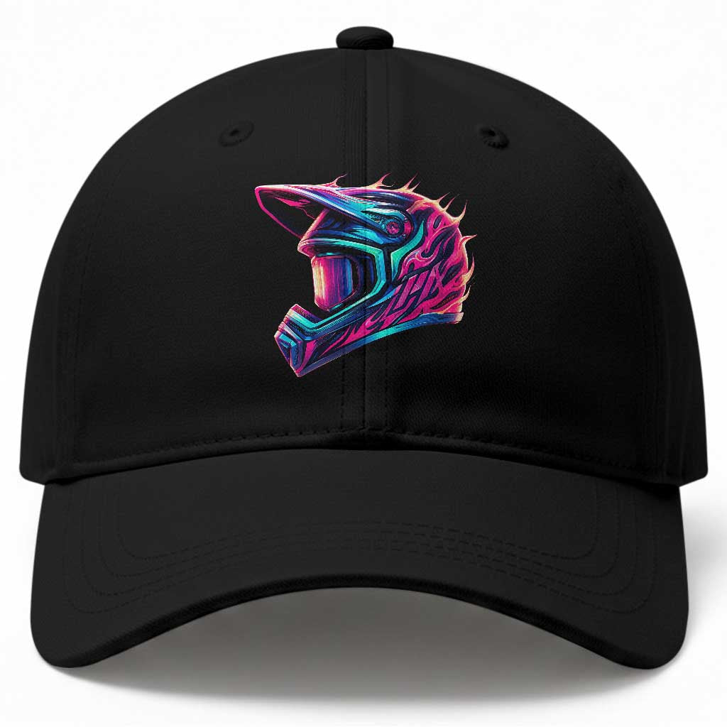 Motocross Helmet Neon Flame Graphic Dirt Bike Racing Baseball Cap TS11 Print Your Wear