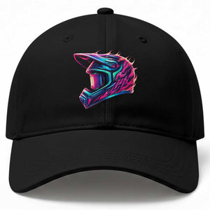 Motocross Helmet Neon Flame Graphic Dirt Bike Racing Baseball Cap TS11 Print Your Wear