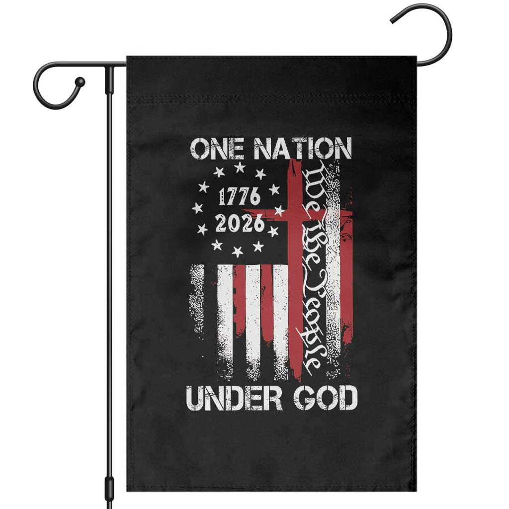 One Nation Under God 250 Years Garden Flag 250th Anniversary USA TS11 Black Print Your Wear