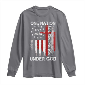 One Nation Under God 250 Years Long Sleeve Shirt 250th Anniversary USA TS11 Charcoal Print Your Wear