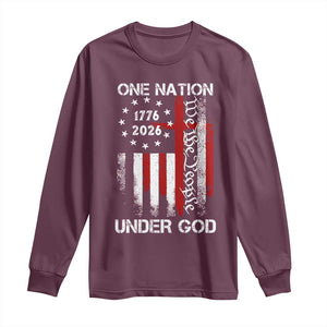 One Nation Under God 250 Years Long Sleeve Shirt 250th Anniversary USA TS11 Maroon Print Your Wear