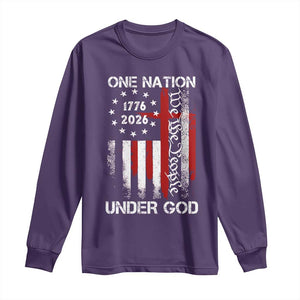 One Nation Under God 250 Years Long Sleeve Shirt 250th Anniversary USA TS11 Purple Print Your Wear