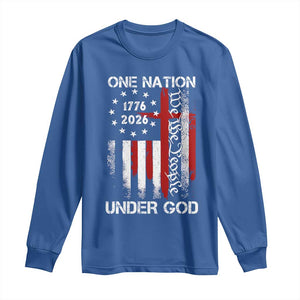 One Nation Under God 250 Years Long Sleeve Shirt 250th Anniversary USA TS11 Royal Blue Print Your Wear