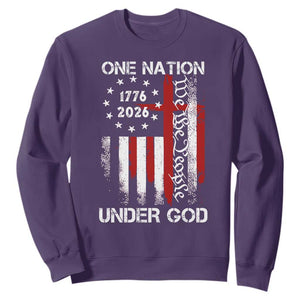 One Nation Under God 250 Years Sweatshirt 250th Anniversary USA TS11 Purple Print Your Wear