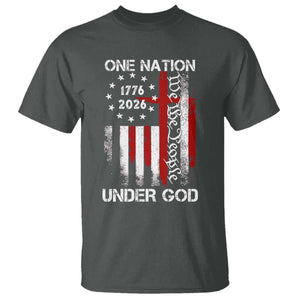 One Nation Under God 250 Years T Shirt 250th Anniversary USA TS11 Dark Heather Print Your Wear