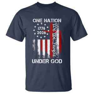 One Nation Under God 250 Years T Shirt 250th Anniversary USA TS11 Navy Print Your Wear
