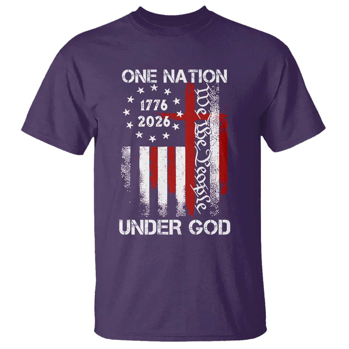 One Nation Under God 250 Years T Shirt 250th Anniversary USA TS11 Purple Print Your Wear