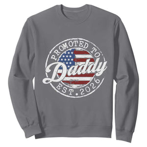 Promoted to Daddy 2026 Sweatshirt New Dad US Flag Fathers Day TS11 Charcoal Print Your Wear