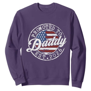 Promoted to Daddy 2026 Sweatshirt New Dad US Flag Fathers Day TS11 Purple Print Your Wear