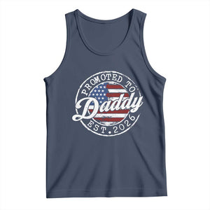 Promoted to Daddy 2026 Tank Top New Dad US Flag Fathers Day TS11 Navy Print Your Wear
