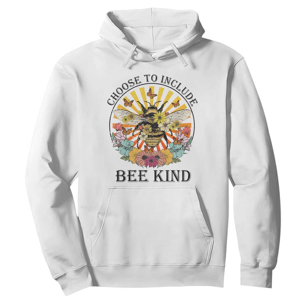 Autism Awareness Hoodie Choose To Include Bee Kind Retro Vintage Flower Bee TS11 White Print Your Wear