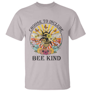 Autism Awareness T Shirt Choose To Include Bee Kind Retro Vintage Flower Bee TS11 Ice Gray Print Your Wear