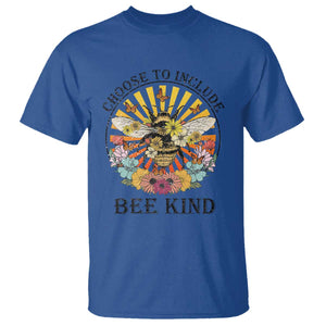 Autism Awareness T Shirt Choose To Include Bee Kind Retro Vintage Flower Bee TS11 Royal Blue Print Your Wear