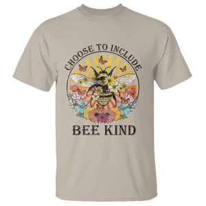 Autism Awareness T Shirt Choose To Include Bee Kind Retro Vintage Flower Bee TS11 Sand Print Your Wear