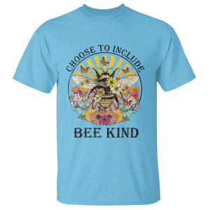 Autism Awareness T Shirt Choose To Include Bee Kind Retro Vintage Flower Bee TS11 Sky Print Your Wear