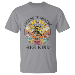 Autism Awareness T Shirt Choose To Include Bee Kind Retro Vintage Flower Bee TS11 Sport Gray Print Your Wear