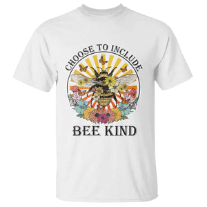 Autism Awareness T Shirt Choose To Include Bee Kind Retro Vintage Flower Bee TS11 White Print Your Wear